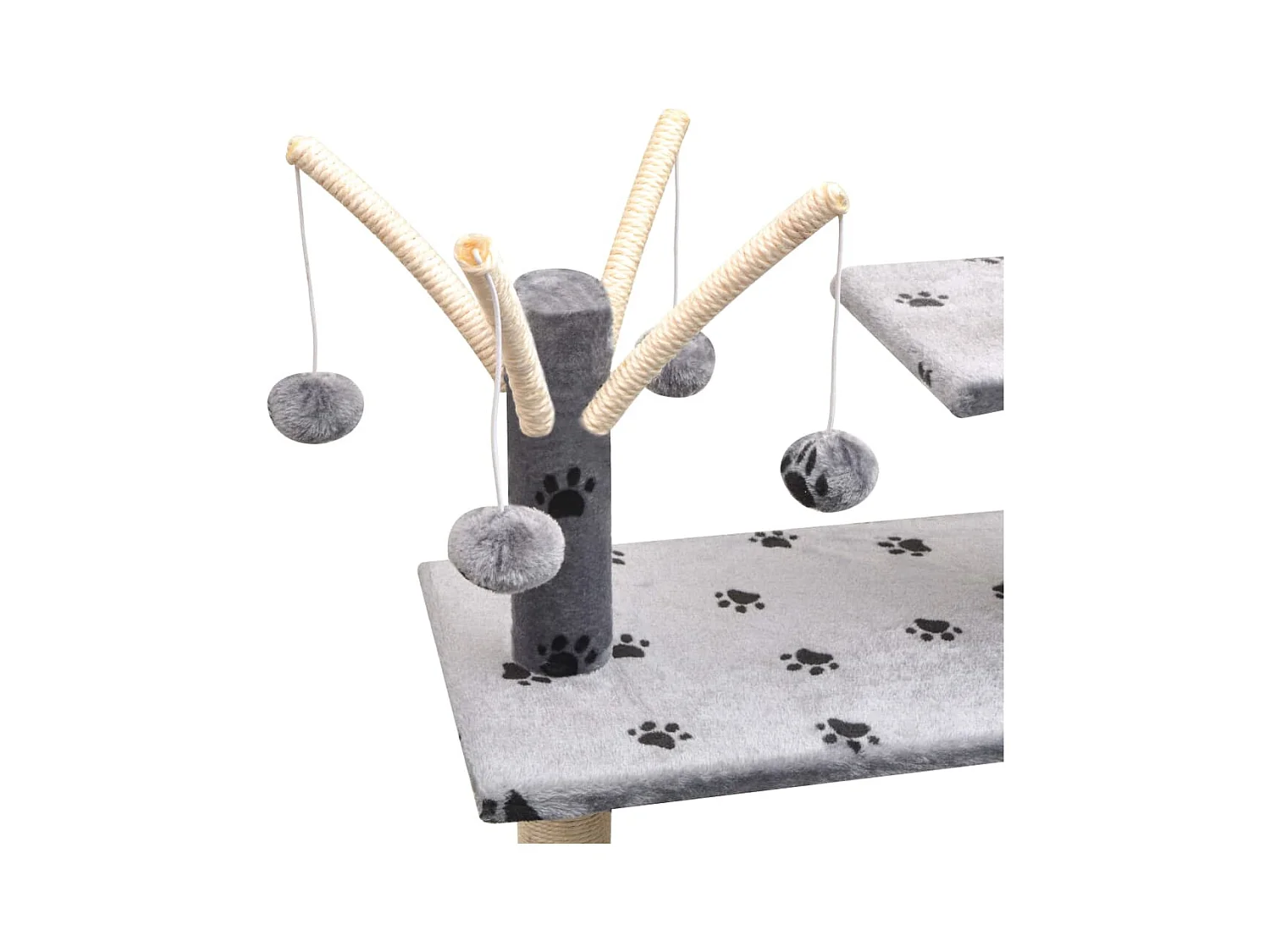 Bellmead  Arbre à chat et griffoir Sisal 125 cm Empreintes de pattes Gris