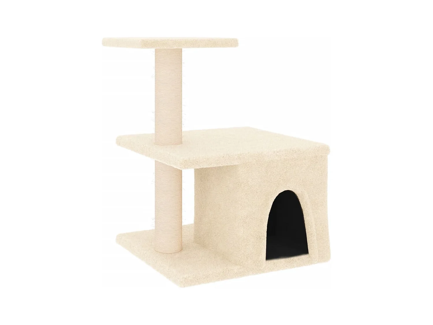 Xyran  Arbre à chat avec griffoirs en sisal crème 48 cm