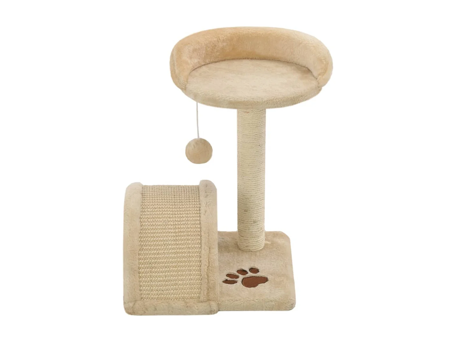 Alfie Dean  Arbre à chat avec griffoir en sisal 40 cm Beige et Marron
