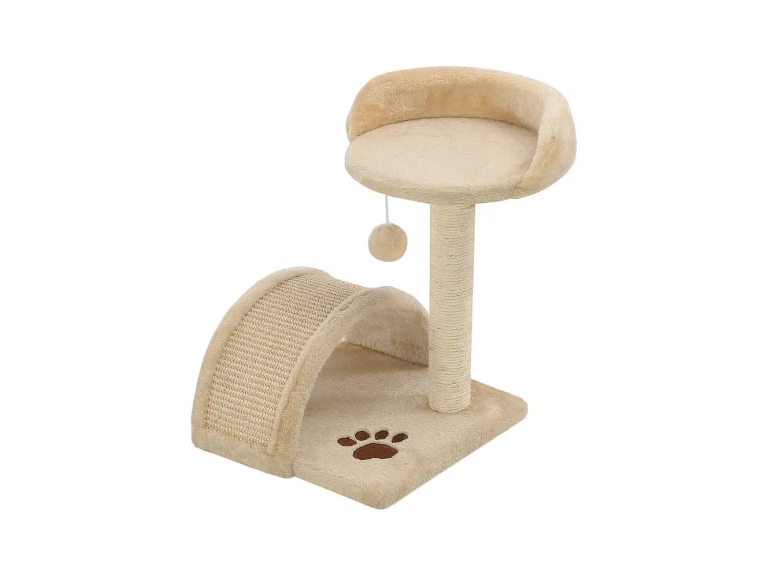 Alfie Dean  Arbre à chat avec griffoir en sisal 40 cm Beige et Marron
