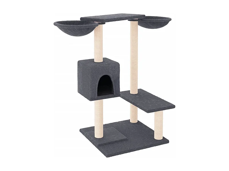 Marie-Michèle  Kattenmeubel met krabpalen 82 cm donkergrijs