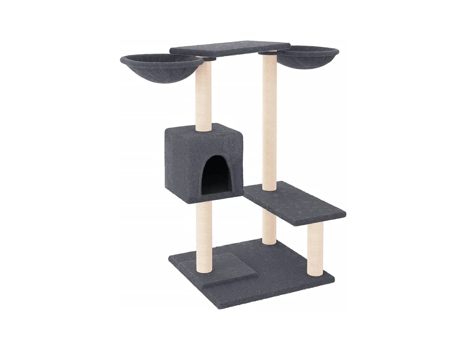 Marie-Michèle  Arbre à chat avec griffoirs gris foncé 82 cm