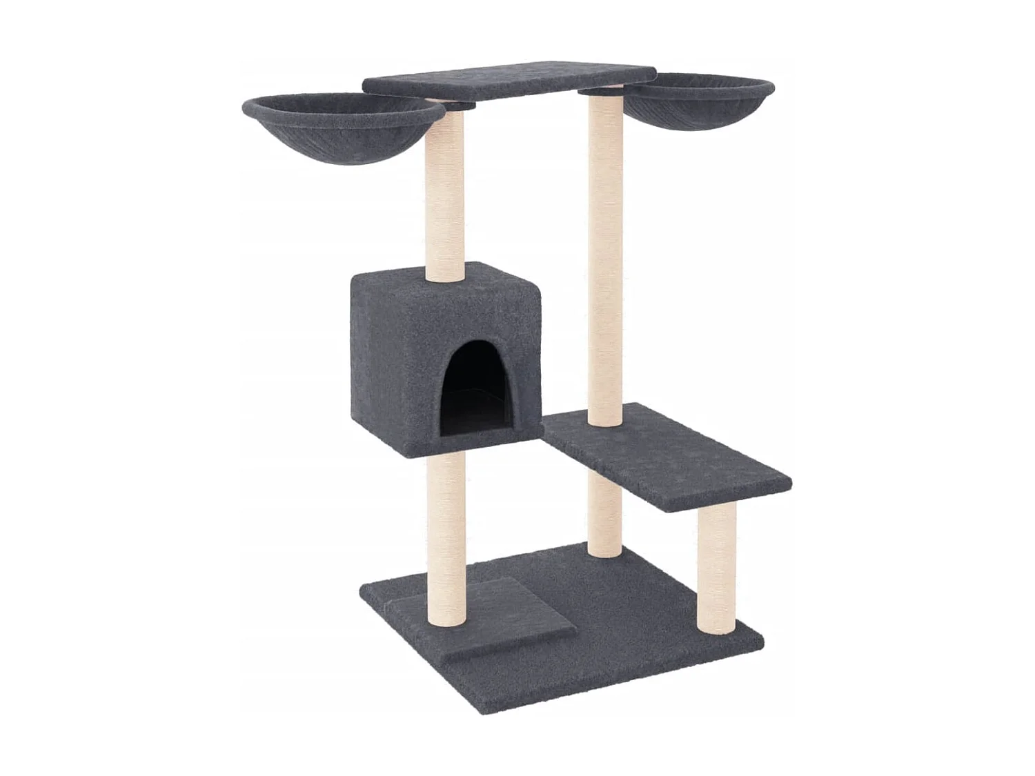 Marie-Michèle  Arbre à chat avec griffoirs gris foncé 82 cm