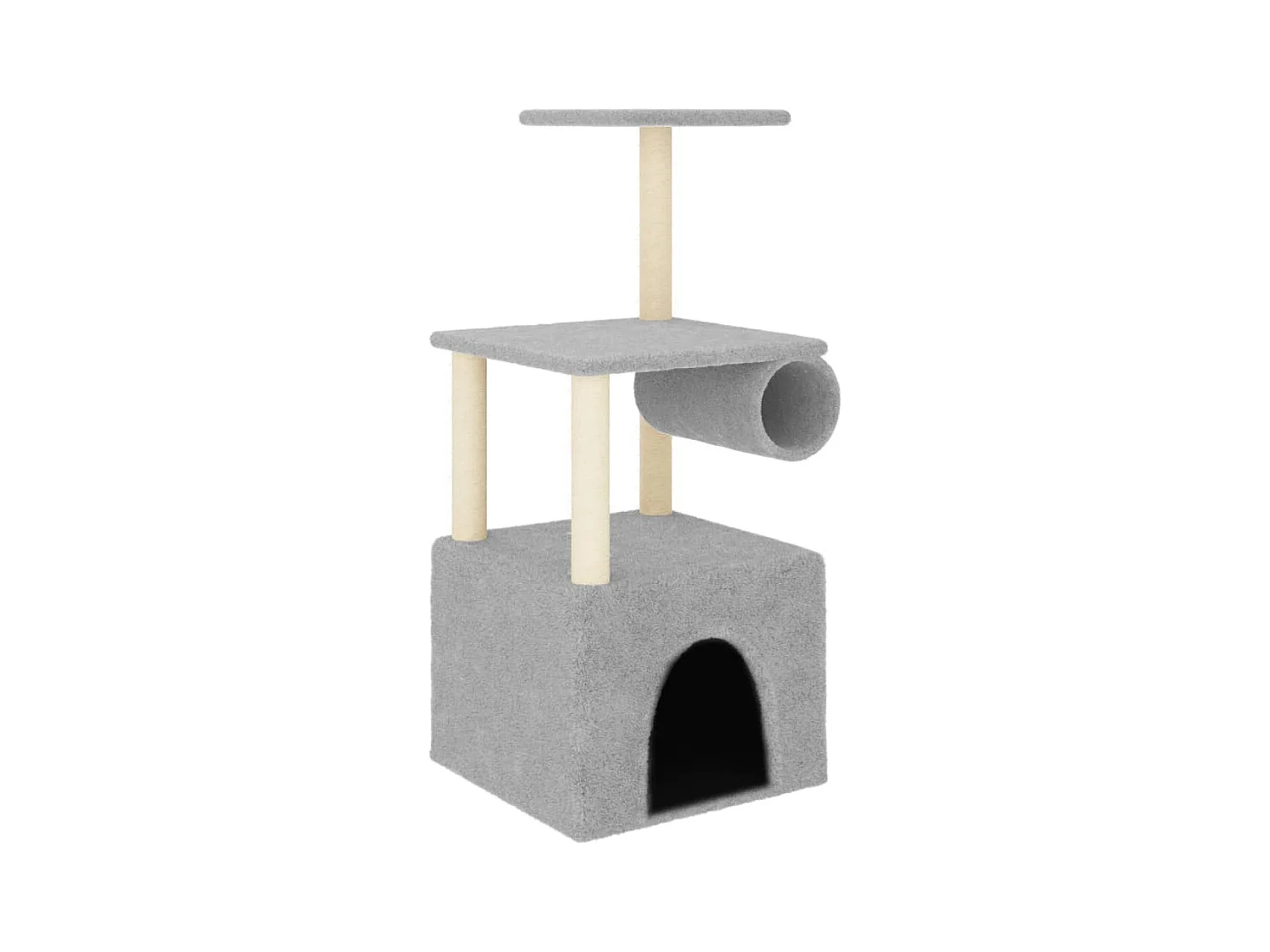 Tromsø  Árbol rascador gatos con postes de sisal gris claro 109,5 cm