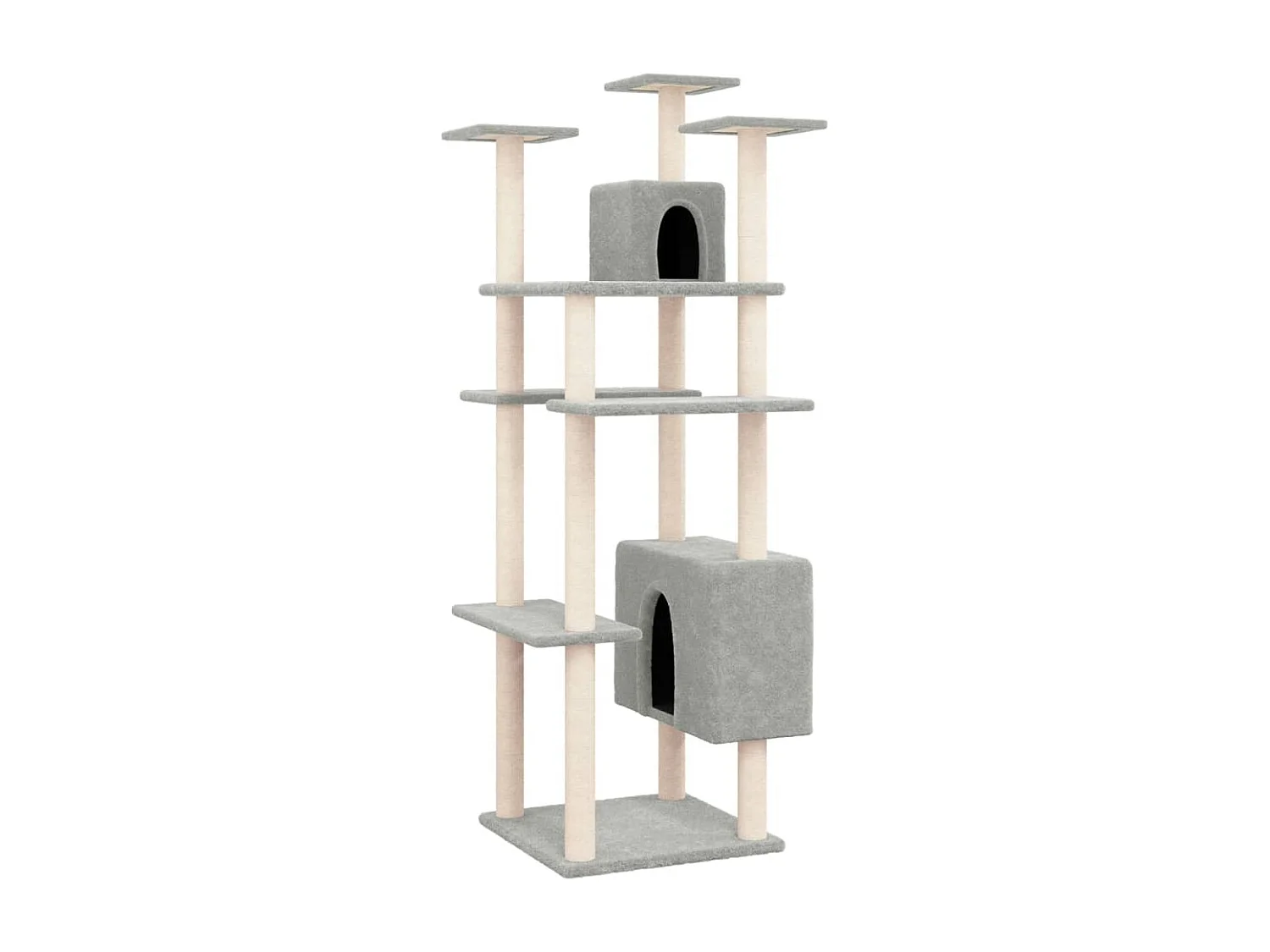 Moss  Arbre à chat avec griffoirs en sisal Gris clair 162 cm