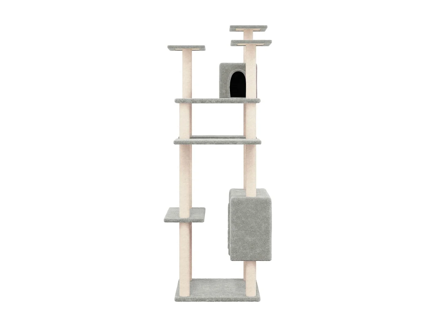 Moss  Arbre à chat avec griffoirs en sisal Gris clair 162 cm