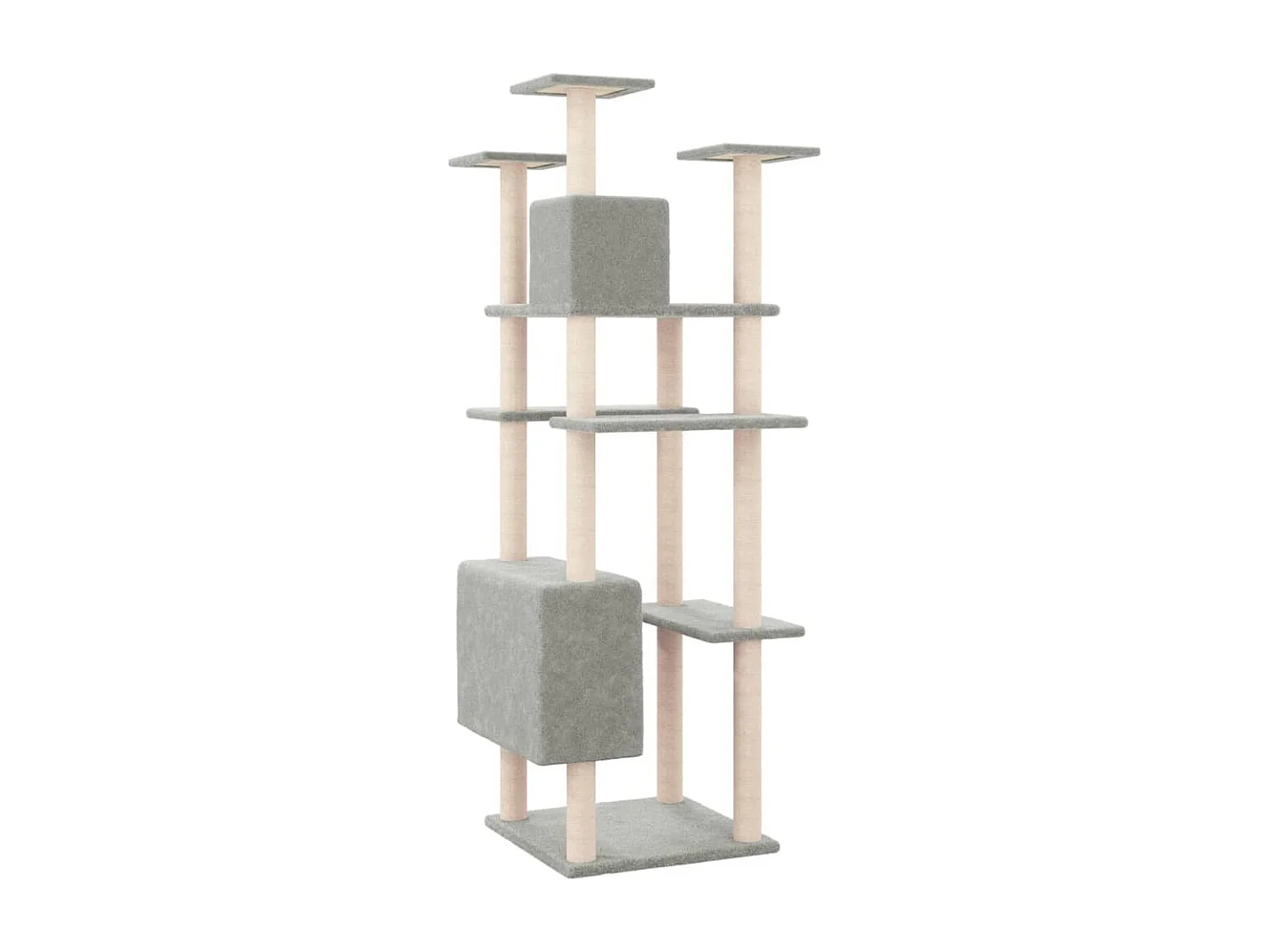 Moss  Arbre à chat avec griffoirs en sisal Gris clair 162 cm