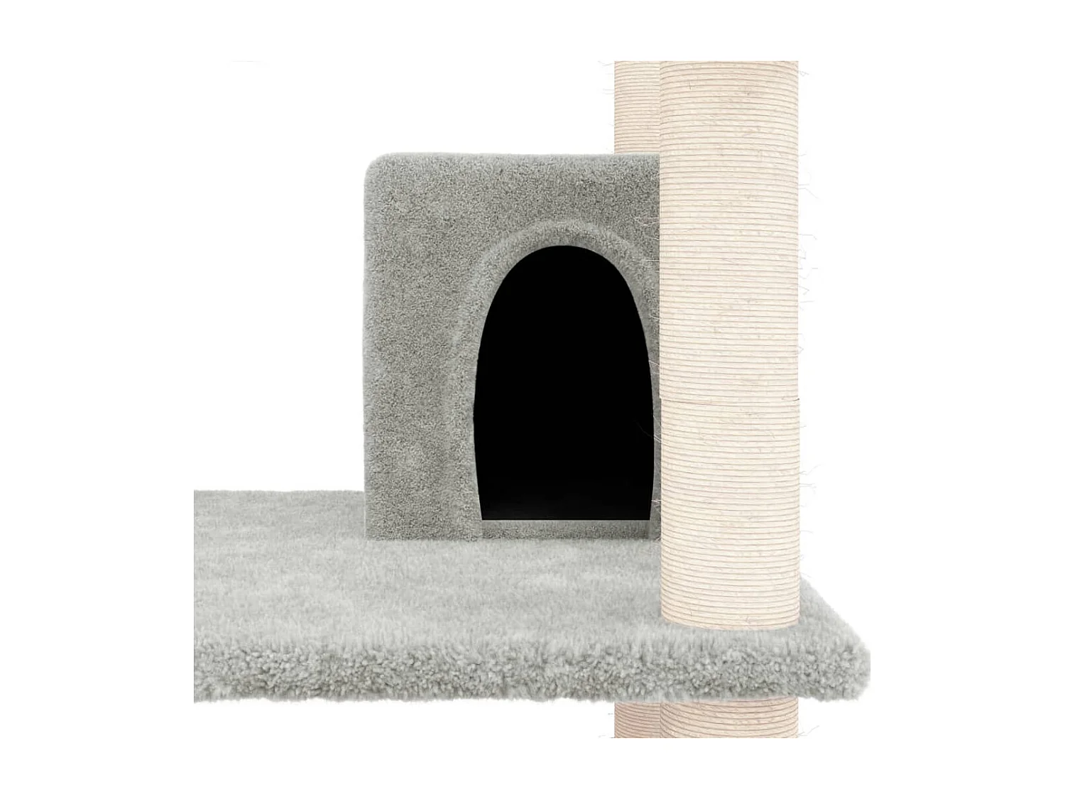 Moss  Arbre à chat avec griffoirs en sisal Gris clair 162 cm