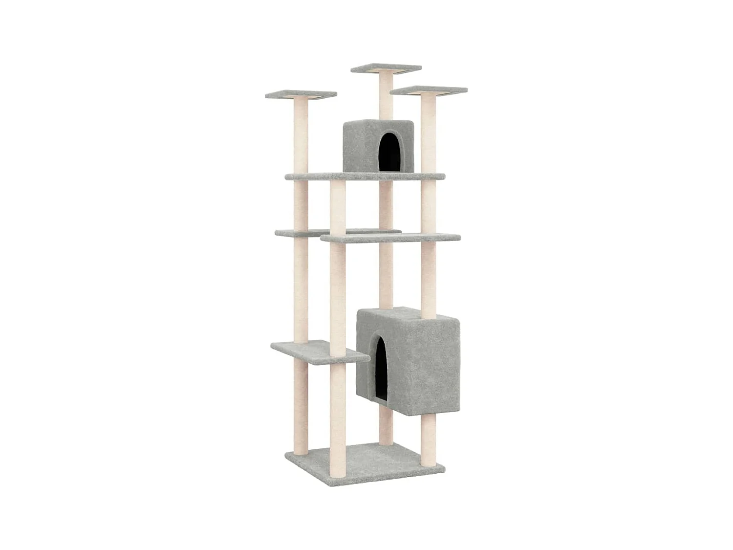 Moss  Arbre à chat avec griffoirs en sisal Gris clair 162 cm