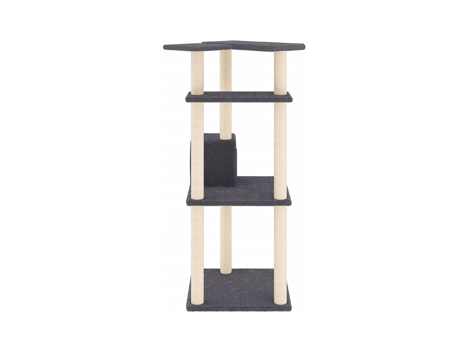 Gudleikr  Arbre à chat avec griffoirs en sisal gris foncé 123 cm