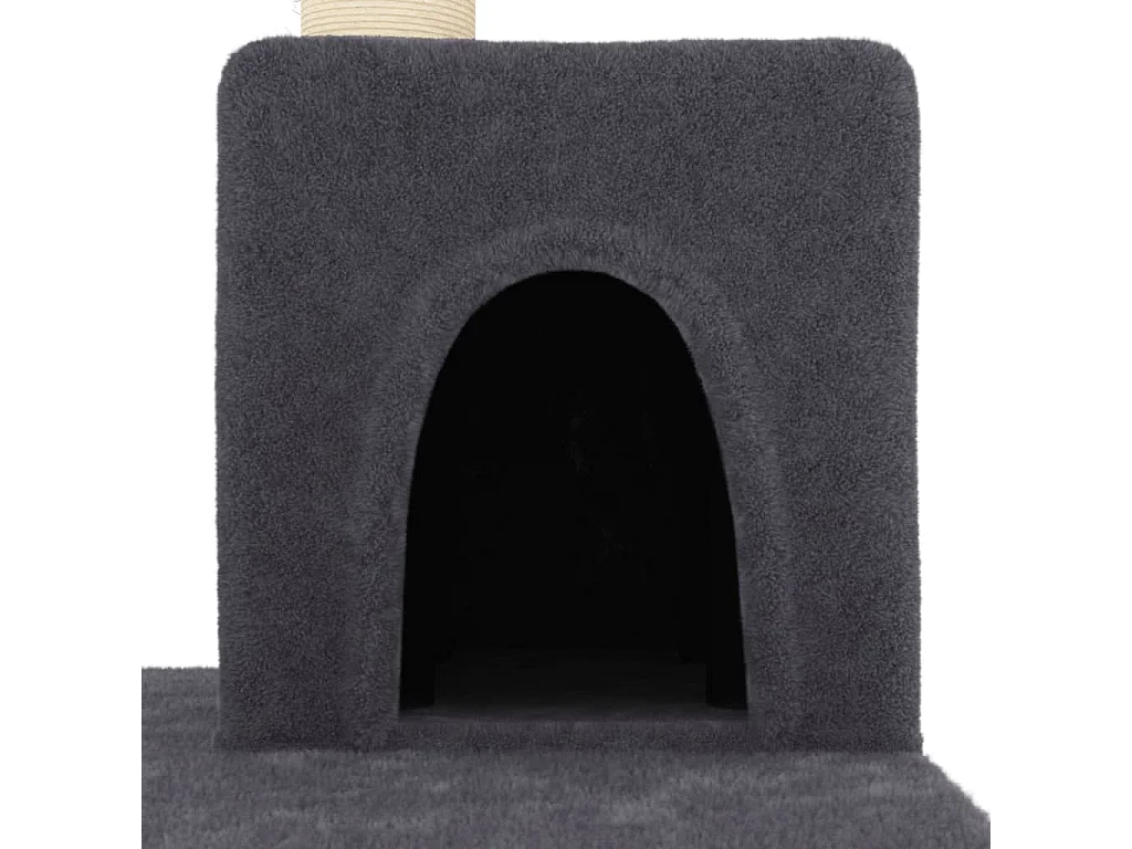 Gudleikr  Rascador para gatos con postes de sisal gris oscuro 123 cm
