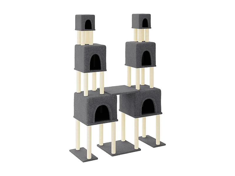 Mucahit  Arbre à chat avec griffoirs en sisal Gris foncé 199 cm