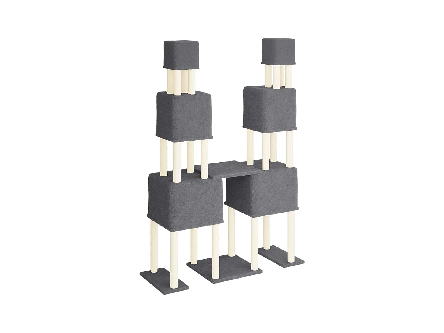 Mucahit  Arbre à chat avec griffoirs en sisal Gris foncé 199 cm