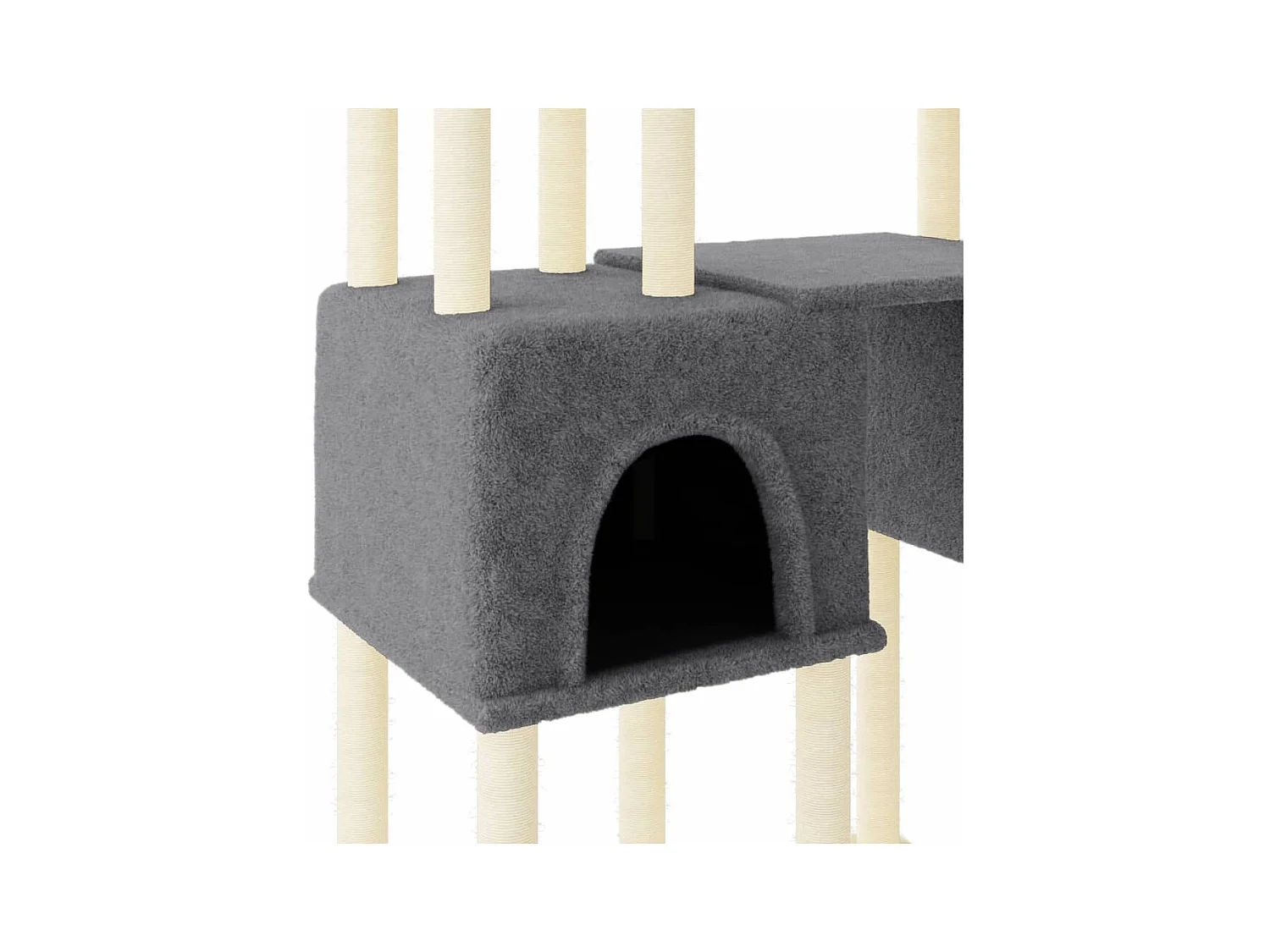 Mucahit  Arbre à chat avec griffoirs en sisal Gris foncé 199 cm