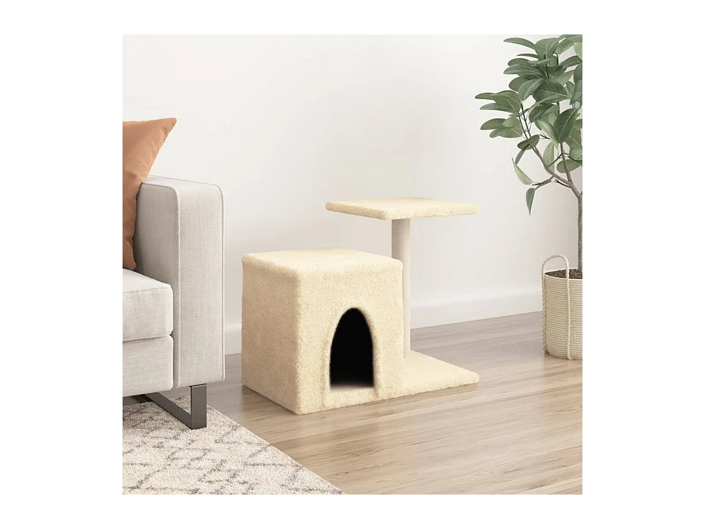 Freja  Arbre à chat avec griffoirs en sisal crème 50,5 cm