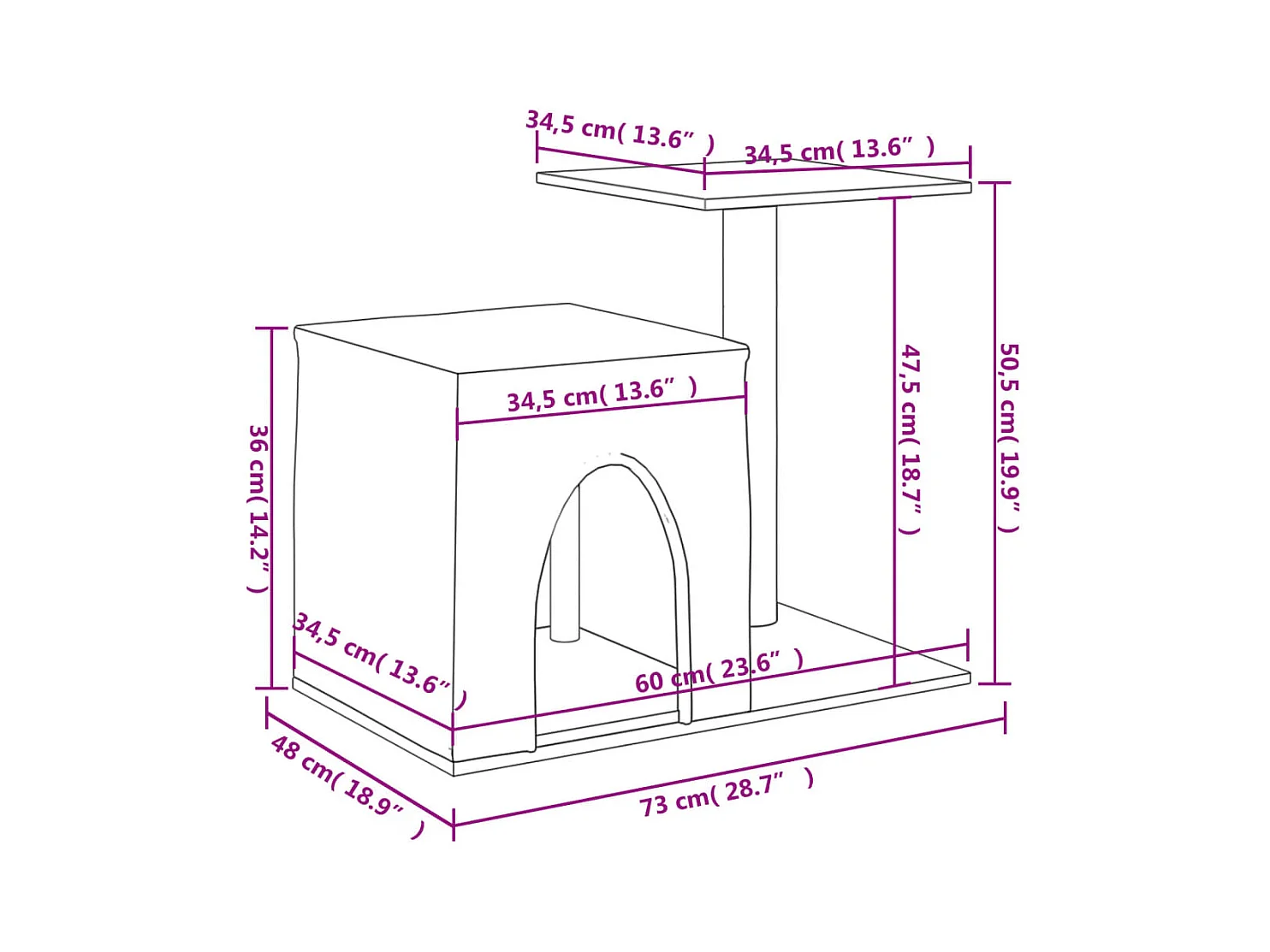 Freja  Arbre à chat avec griffoirs en sisal crème 50,5 cm