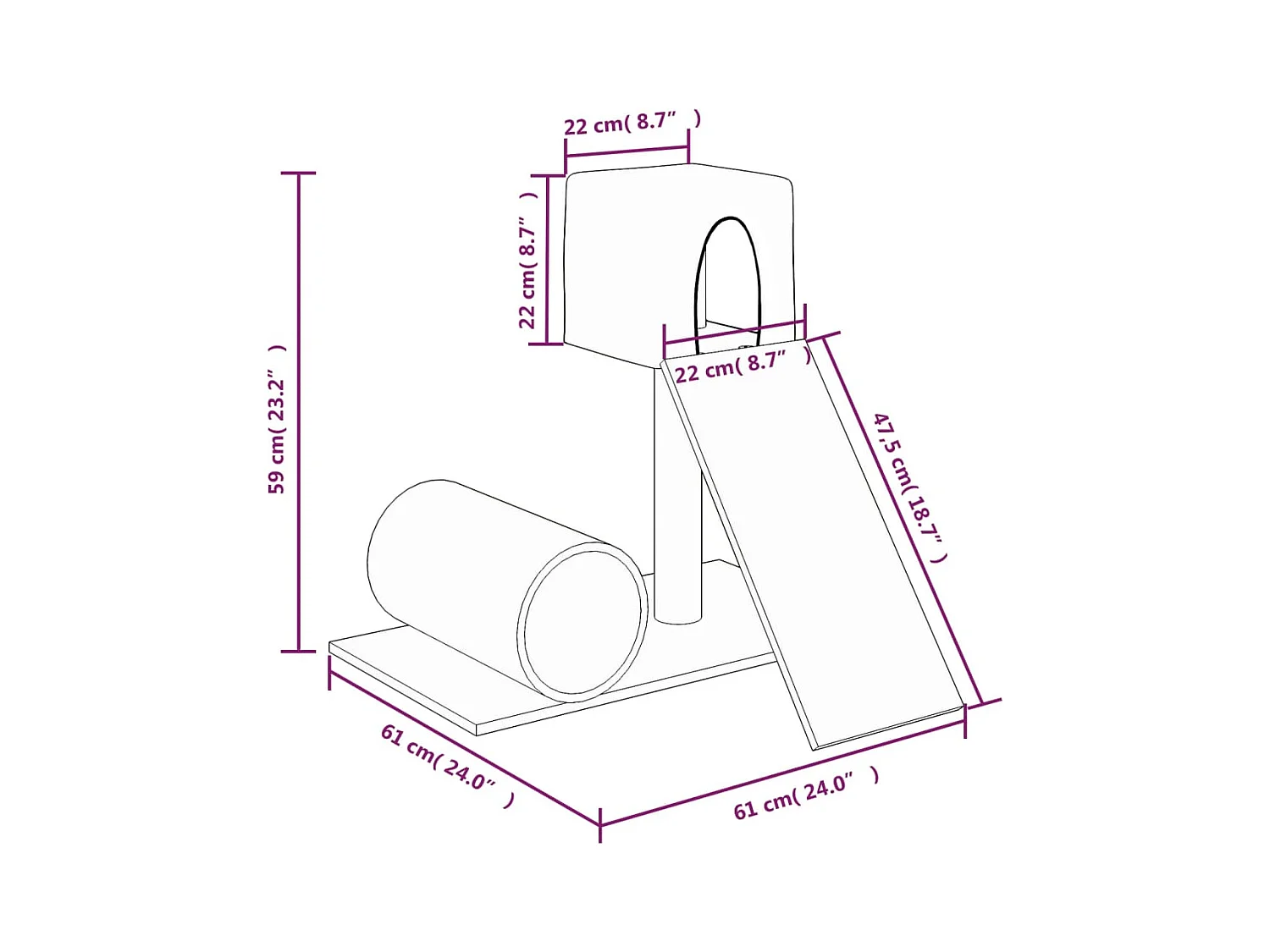 Prolenta Premium -  Arbre à chat avec griffoir en sisal Crème 59 cm
