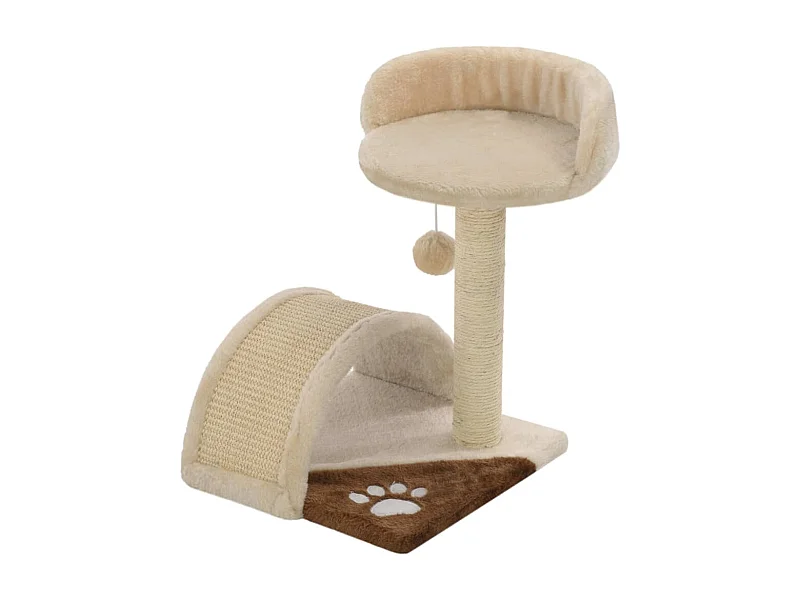 Alfie Dean  Rascador para gatos con poste de sisal 40 cm beige y marrón