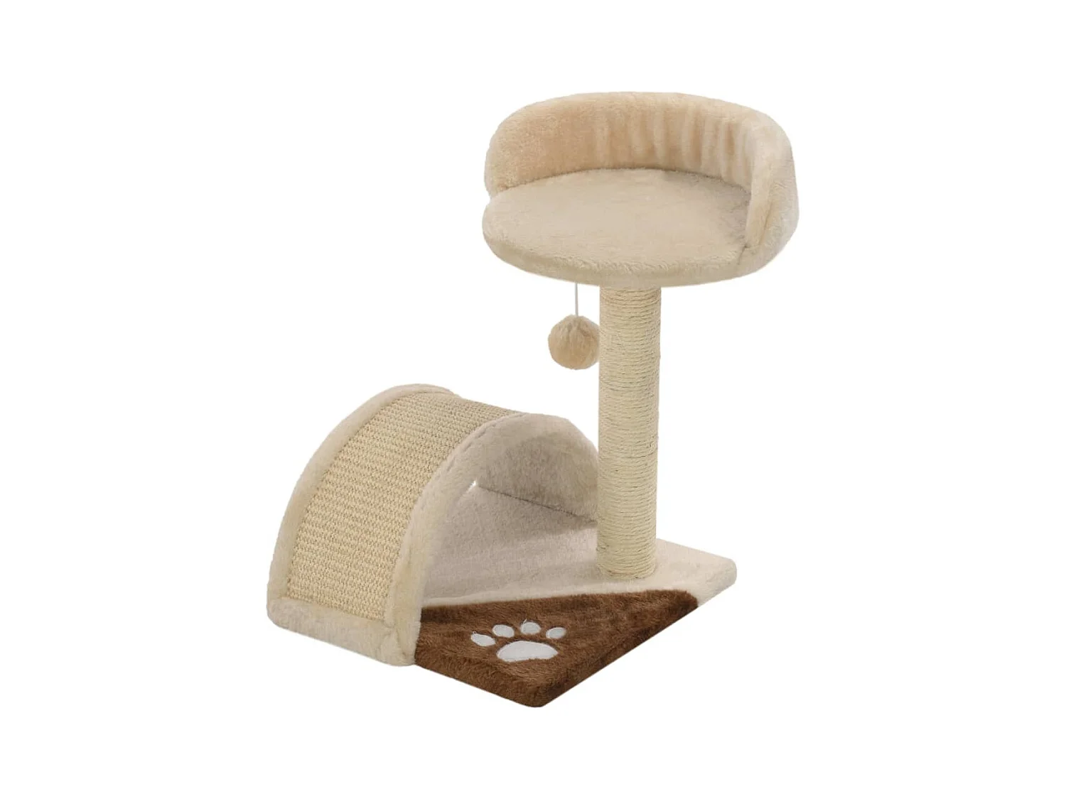 Alfie Dean  Arbre à chat avec griffoir en sisal 40 cm Beige et Marron