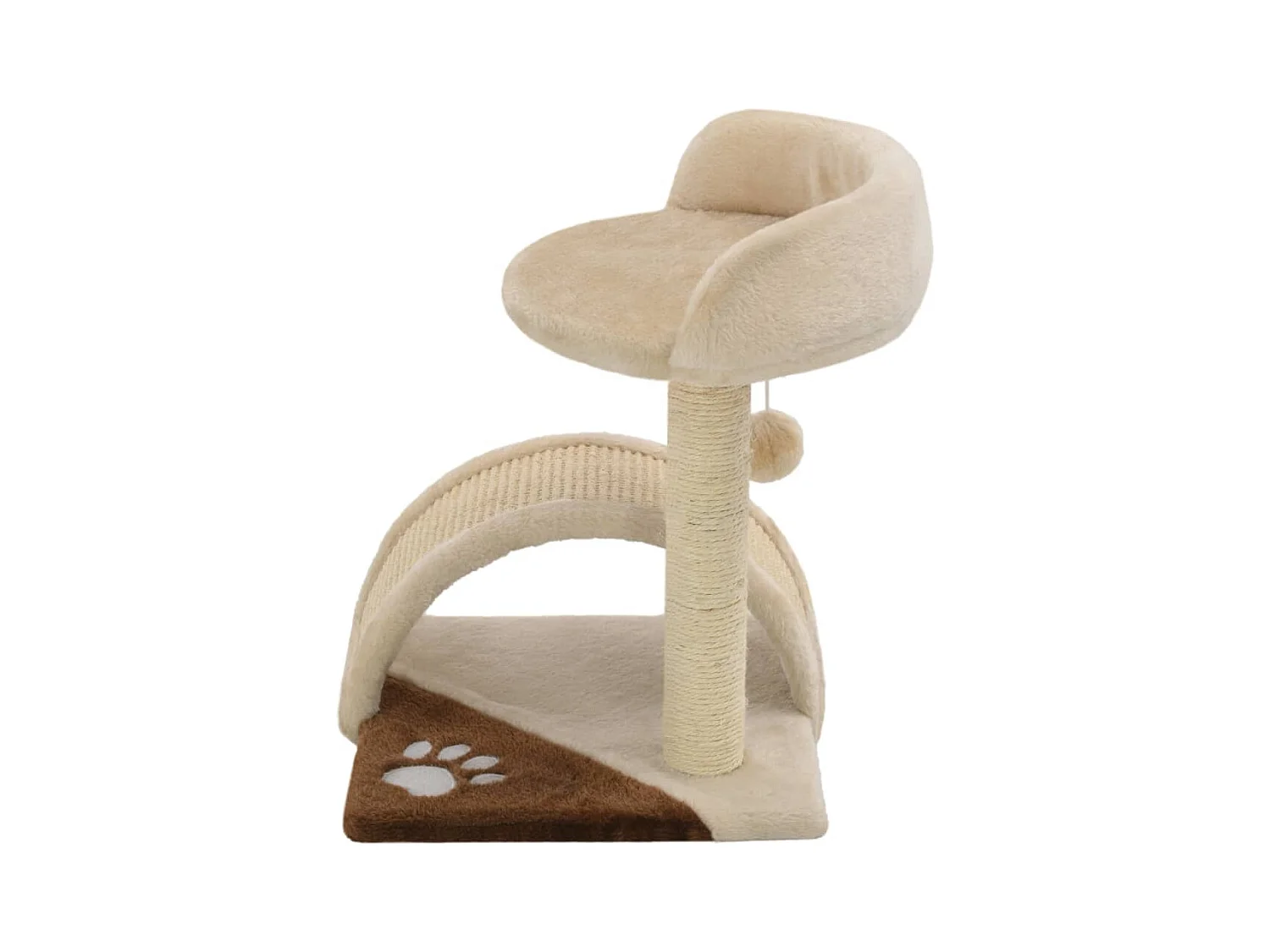 Alfie Dean  Arbre à chat avec griffoir en sisal 40 cm Beige et Marron