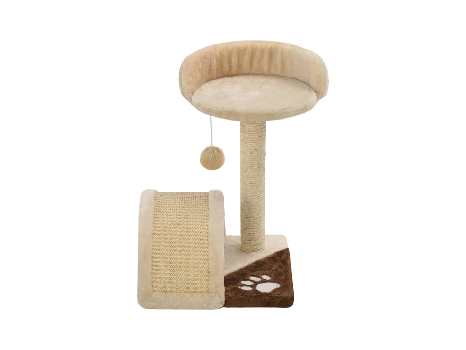 Alfie Dean  Arbre à chat avec griffoir en sisal 40 cm Beige et Marron
