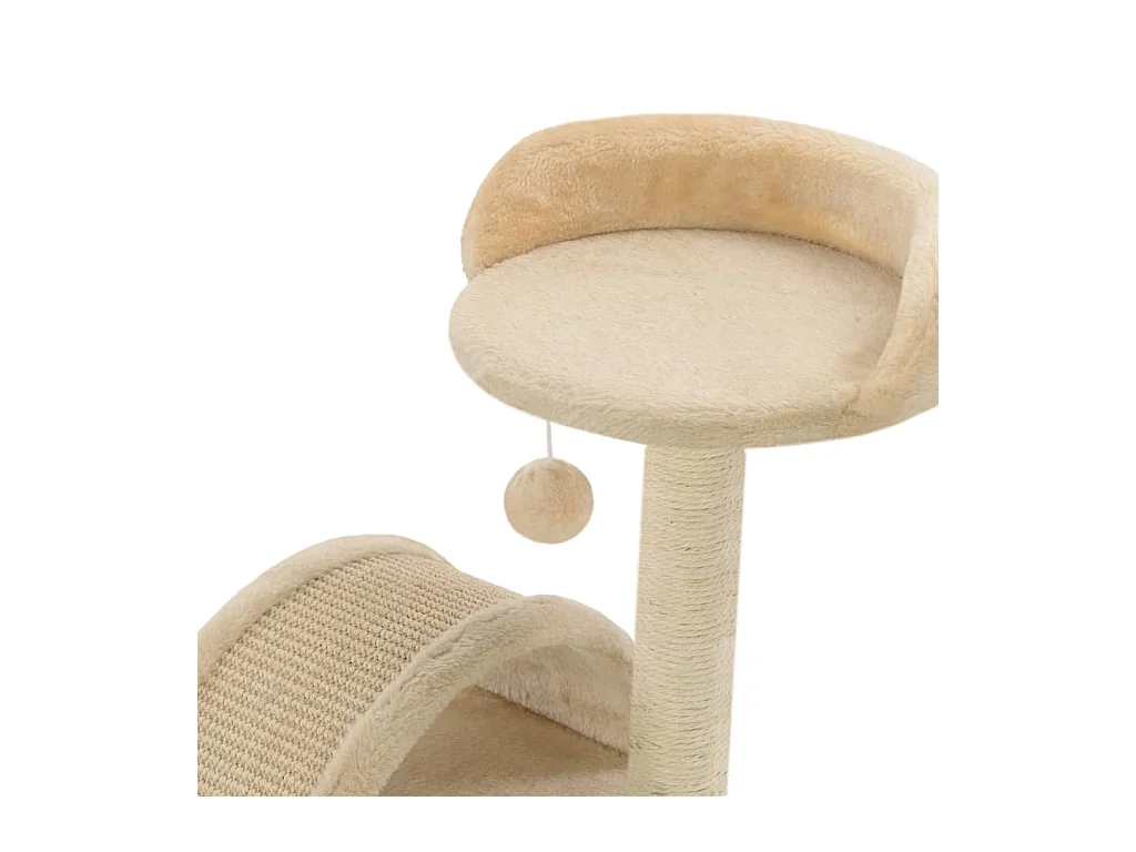 Alfie Dean  Arbre à chat avec griffoir en sisal 40 cm Beige et Marron