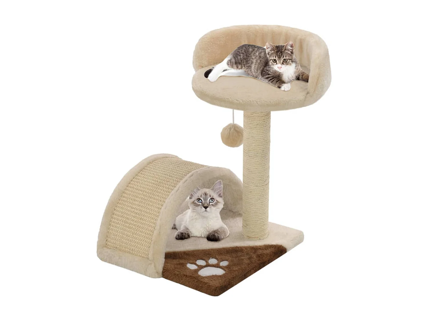Alfie Dean  Kattenkrabpaal met sisal krabpaal 40 cm beige en bruin