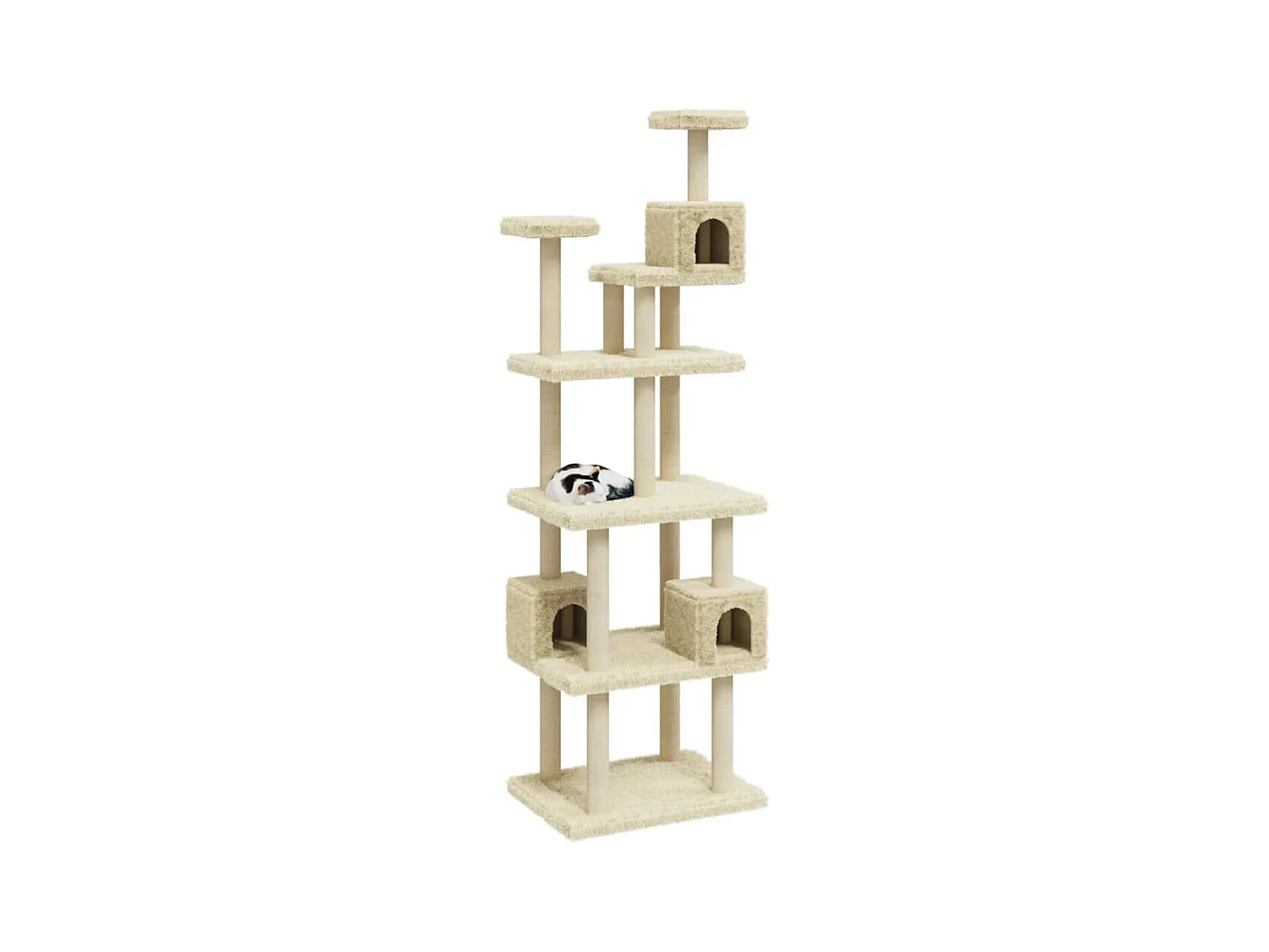 Cerindra  Arbre à chat avec griffoirs en sisal Crème 188 cm