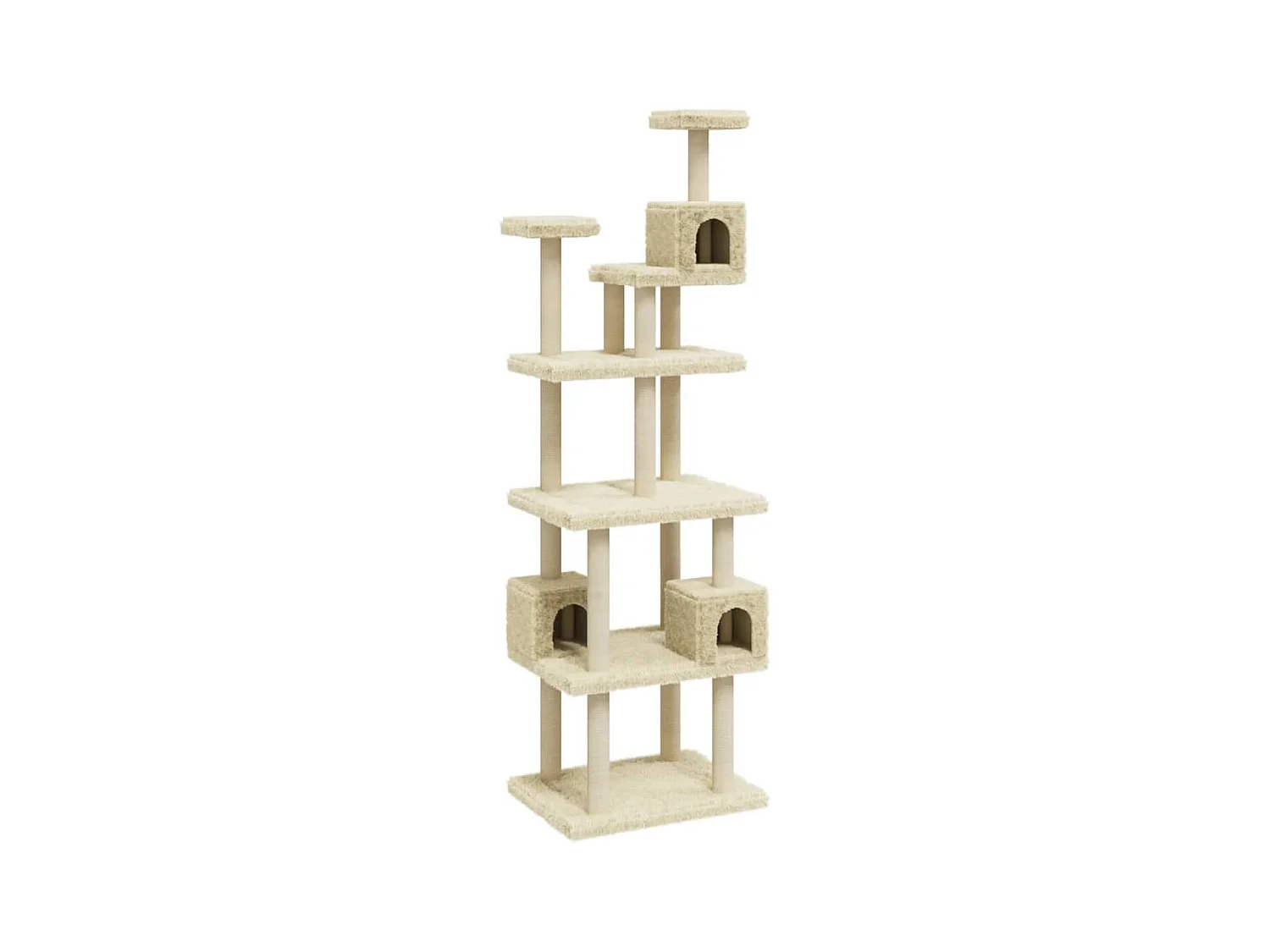Cerindra  Rascador para gatos con postes de sisal crema 188 cm