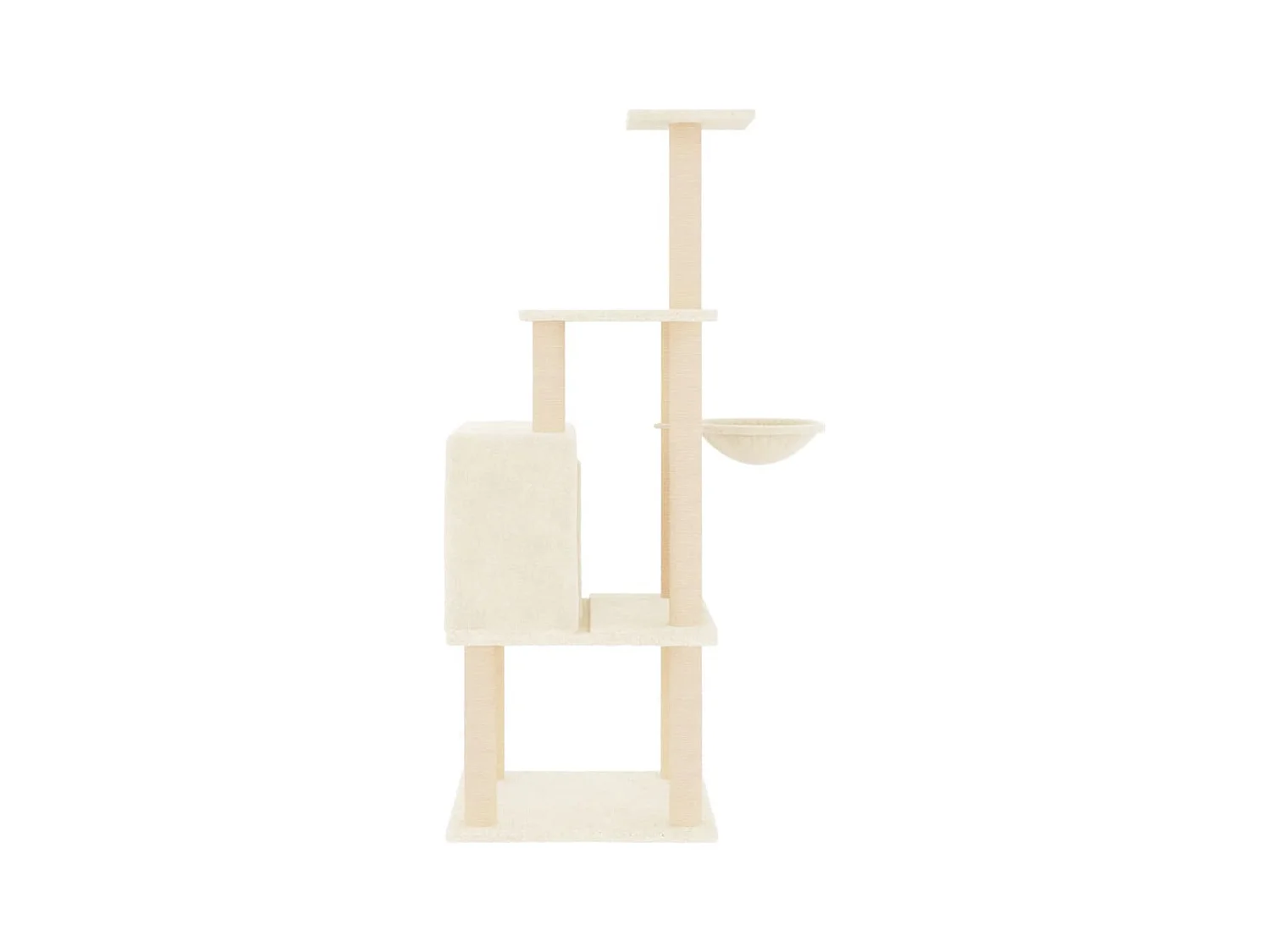 Pierre-Jacques-Paul  Arbre à chat avec griffoirs en sisal crème 132 cm