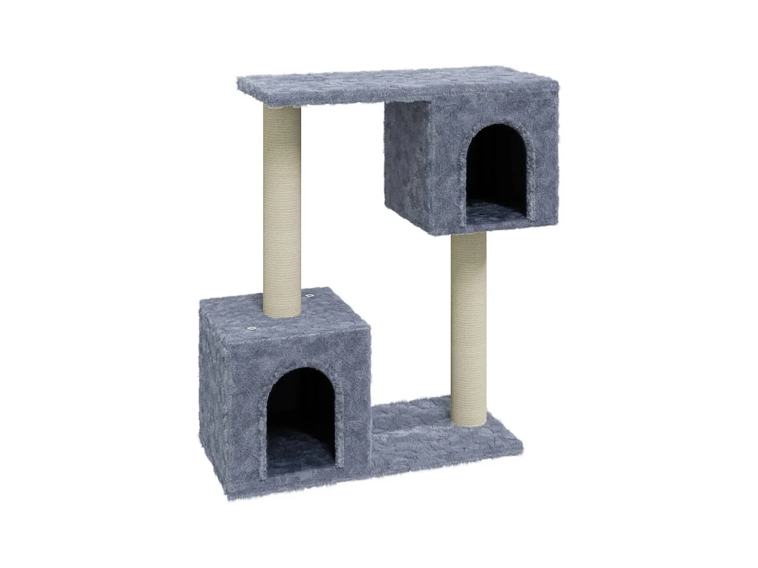 Milan  Arbre à chat avec griffoirs en sisal Gris clair 60 cm