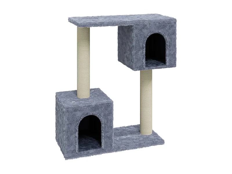 Milan  Arbre à chat avec griffoirs en sisal Gris clair 60 cm