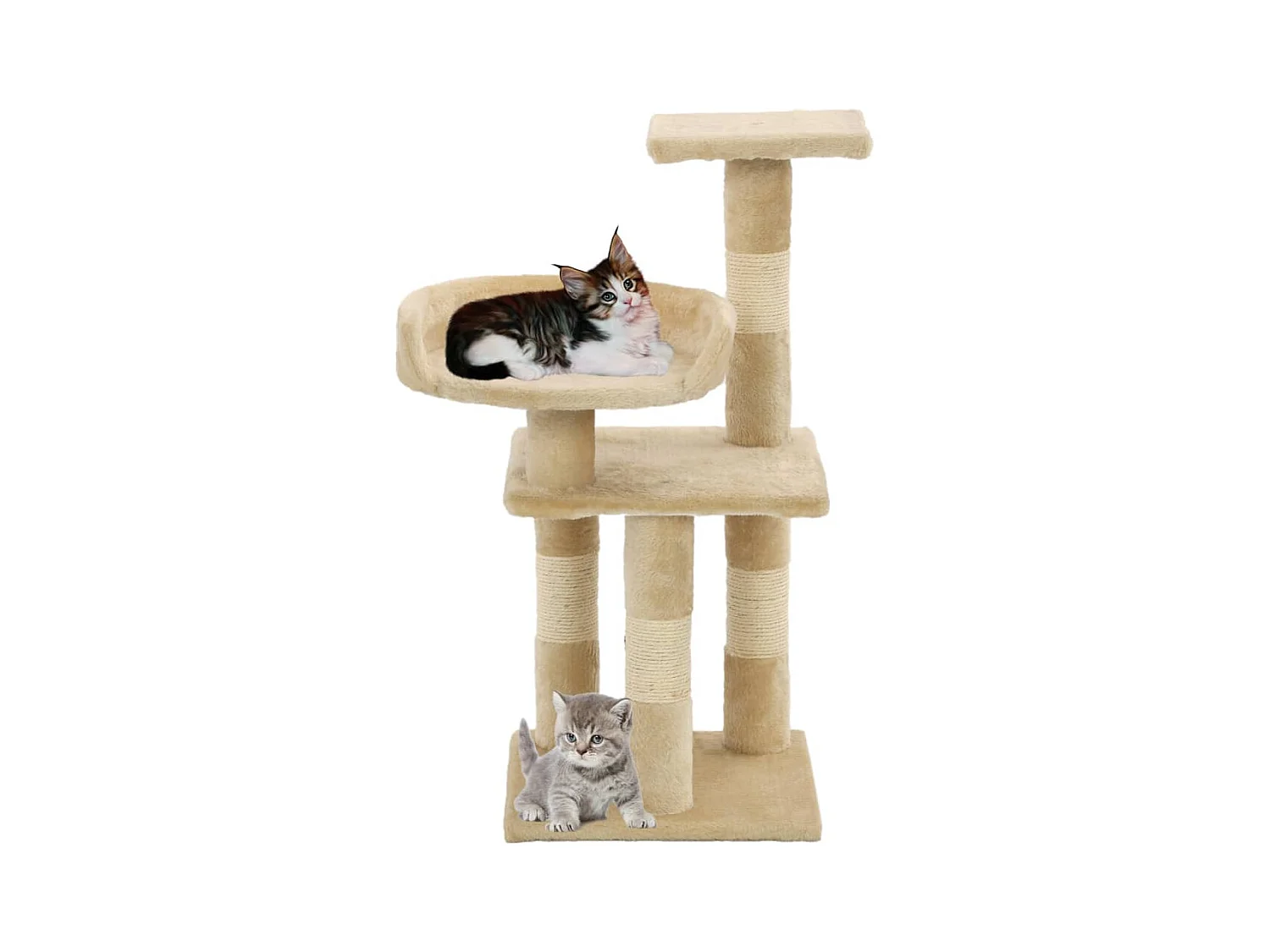 Sebastiano  Arbre à chat avec griffoirs en sisal 65 cm Beige
