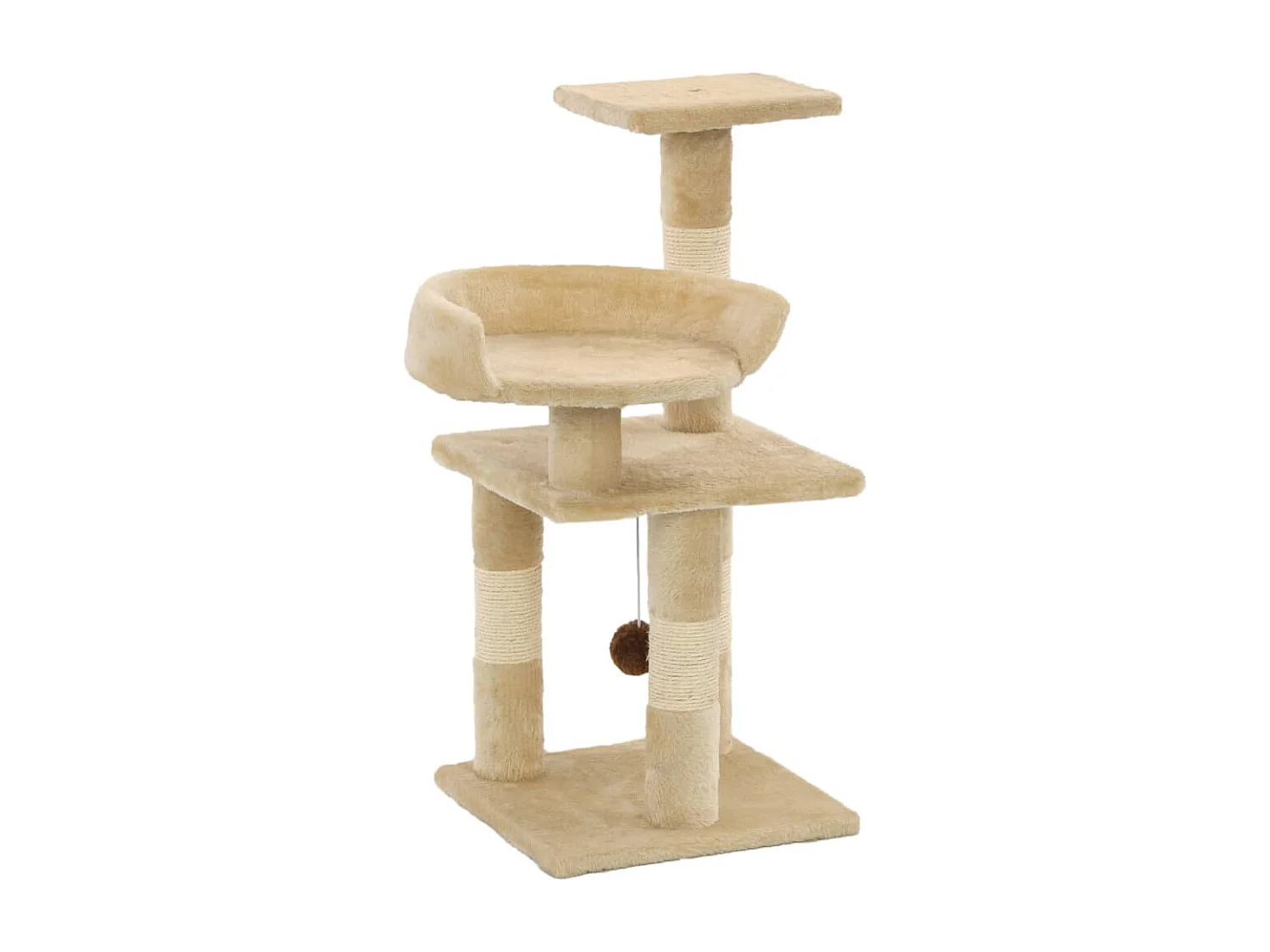 Sebastiano  Arbre à chat avec griffoirs en sisal 65 cm Beige