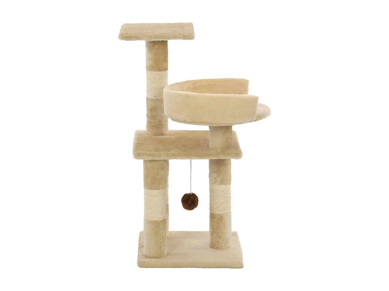 Sebastiano  Rascador para gatos con postes de sisal 65 cm beige