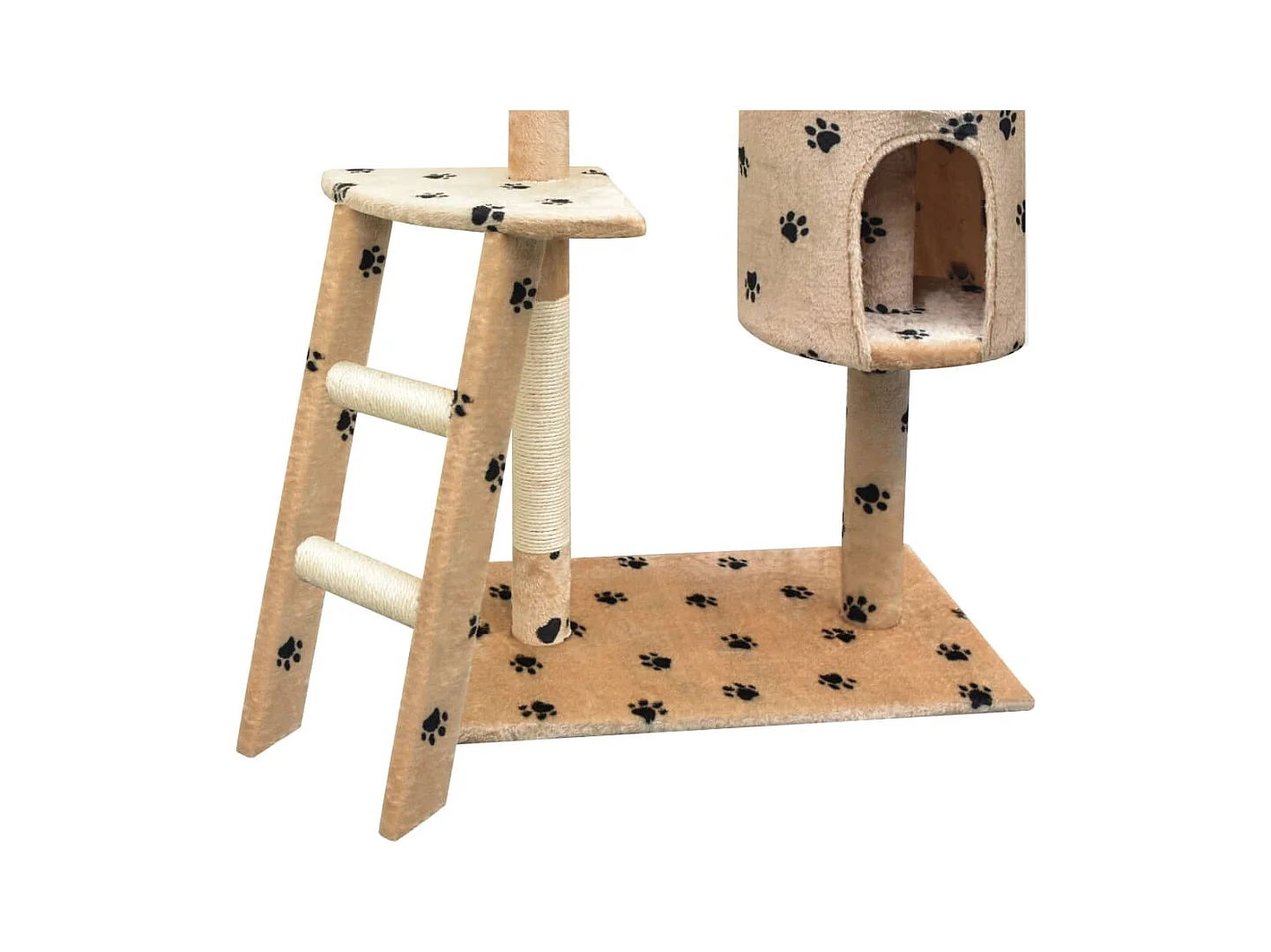 Bellmead  Arbre à chat et griffoir Sisal 150 cm Empreintes de pattes Beige