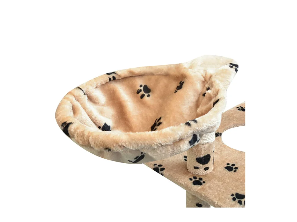 Bellmead  Arbre à chat et griffoir Sisal 150 cm Empreintes de pattes Beige