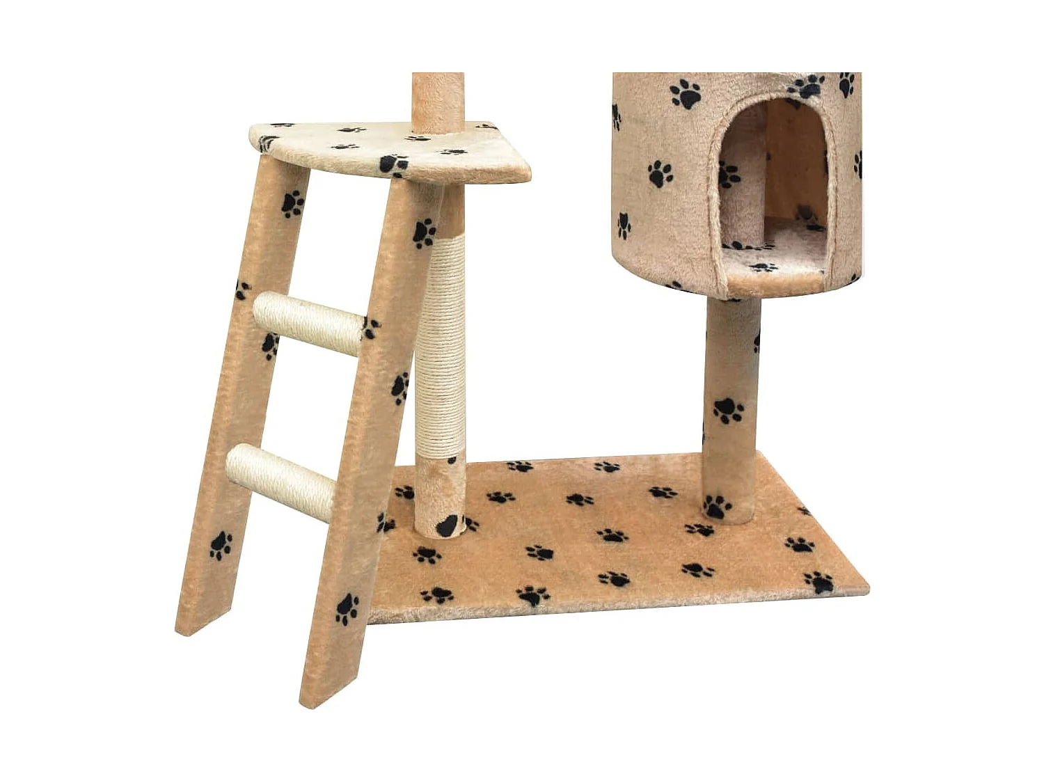Bellmead  Arbre à chat et griffoir Sisal 150 cm Empreintes de pattes Beige