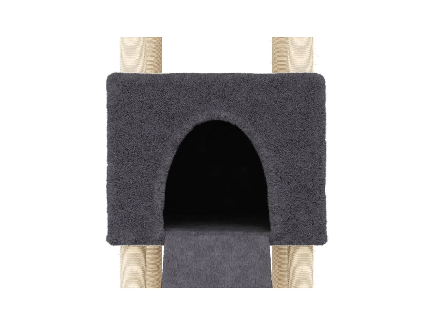 Andøy  Arbre à chat avec griffoirs en sisal Gris foncé 153 cm