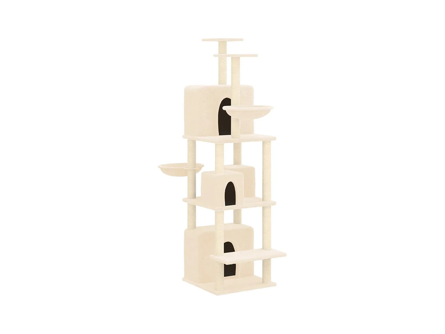 Lorya  Arbre à chat avec griffoirs en sisal Crème 180 cm