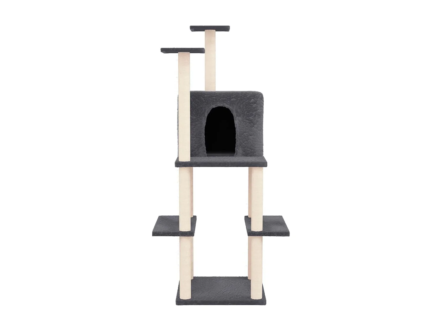 Gro Sofie  Arbre à chat avec griffoirs en sisal Gris foncé 144,5 cm