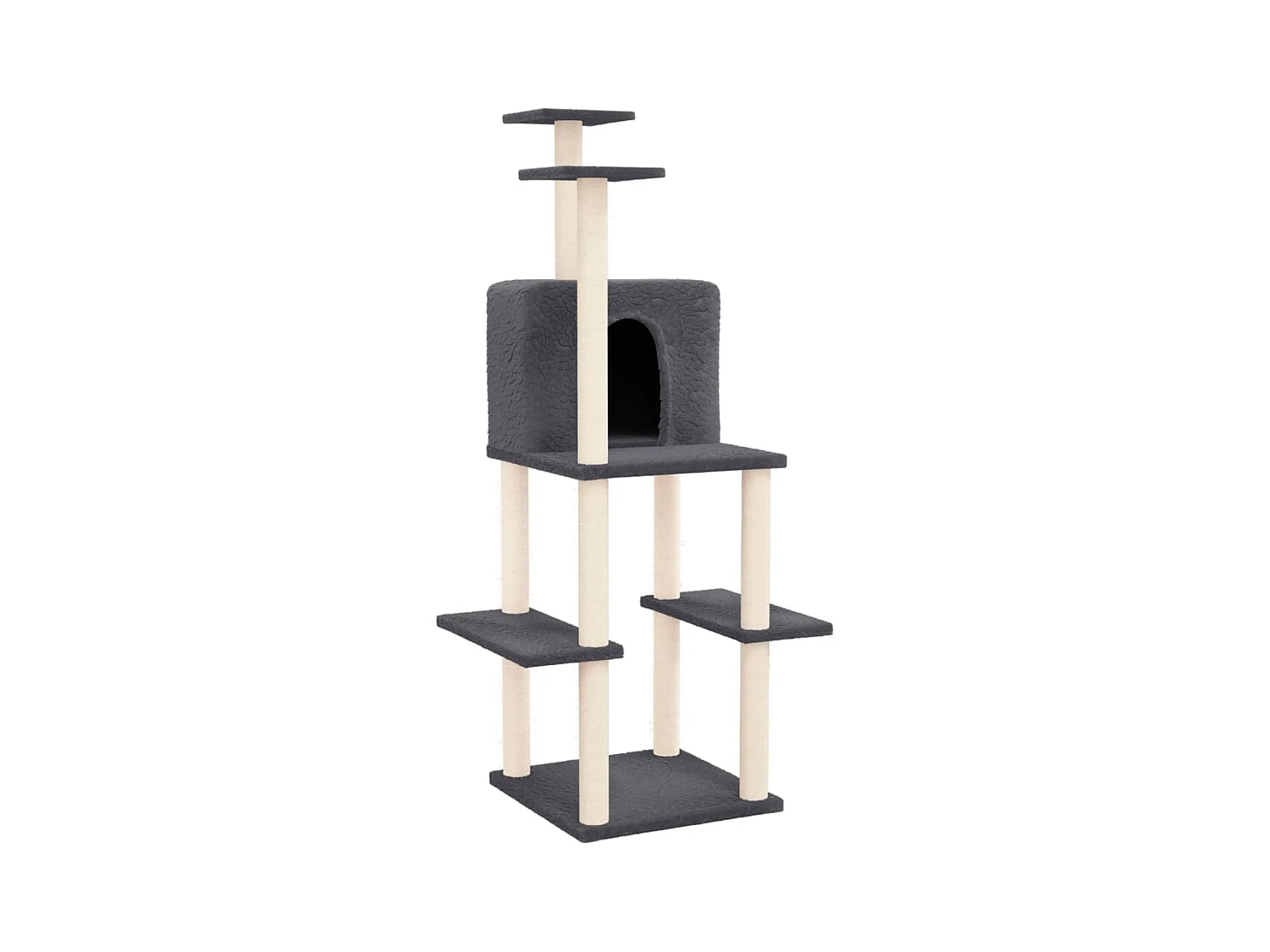 Gro Sofie  Arbre à chat avec griffoirs en sisal Gris foncé 144,5 cm