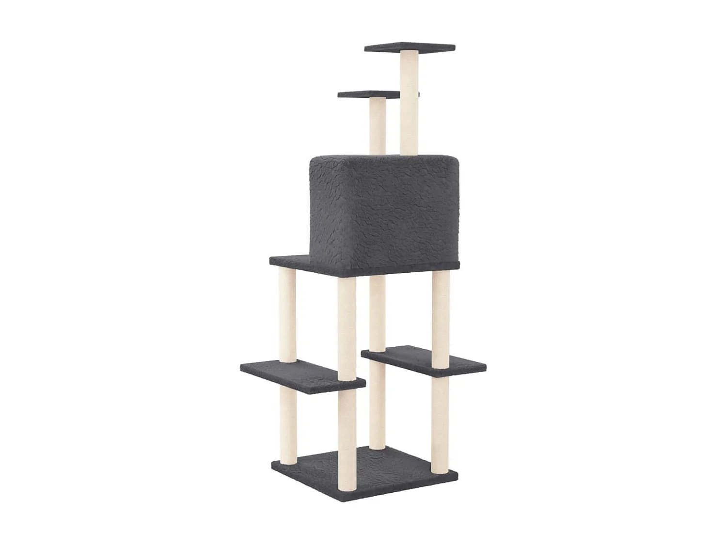 Gro Sofie  Arbre à chat avec griffoirs en sisal Gris foncé 144,5 cm