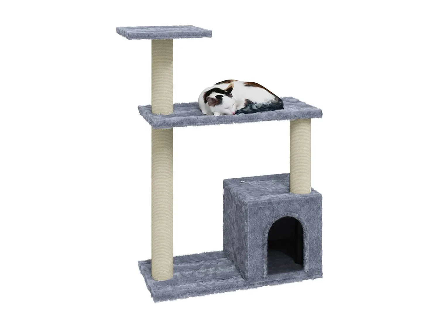 Elisa Luz  Arbre à chat avec griffoirs en sisal Gris clair 70 cm