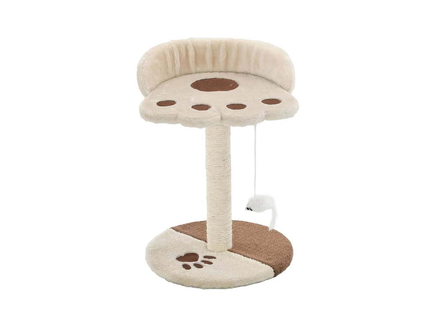 Runi  Arbre à chat avec griffoir en sisal 40 cm Beige et Marron