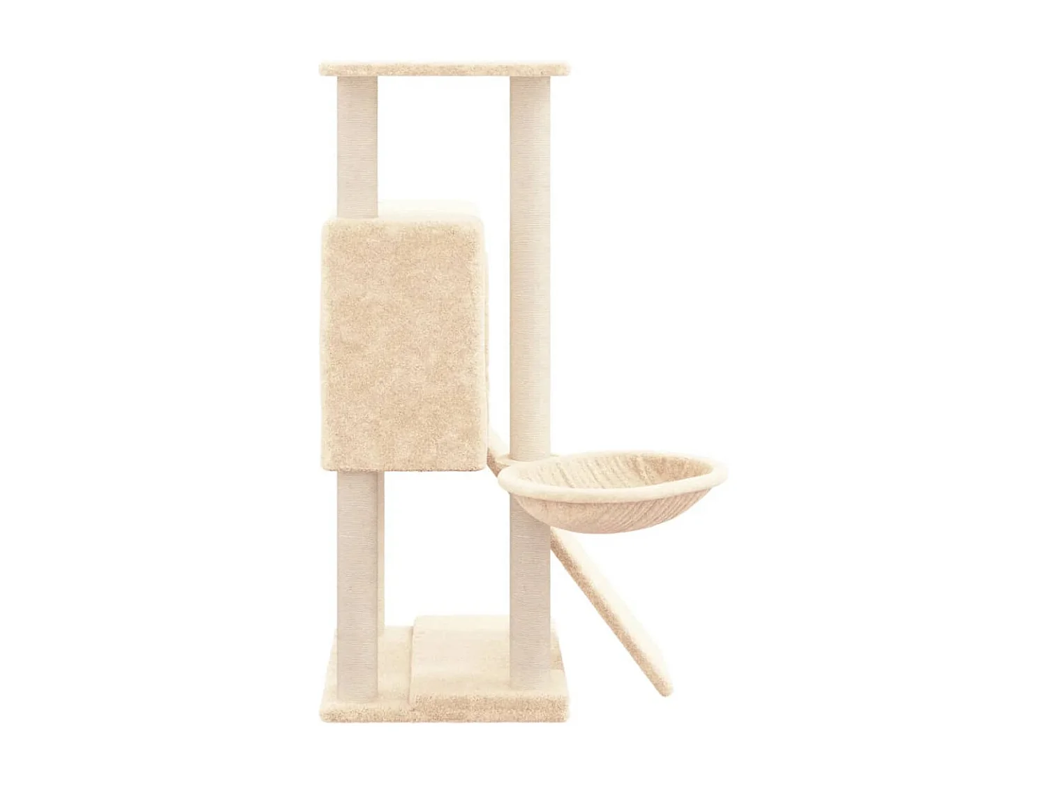 Tugba  Arbre à chat avec griffoirs en sisal Crème 96 cm