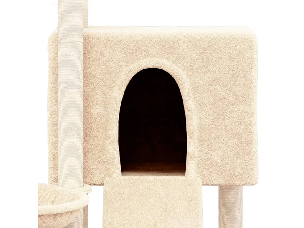 Tugba  Arbre à chat avec griffoirs en sisal Crème 96 cm