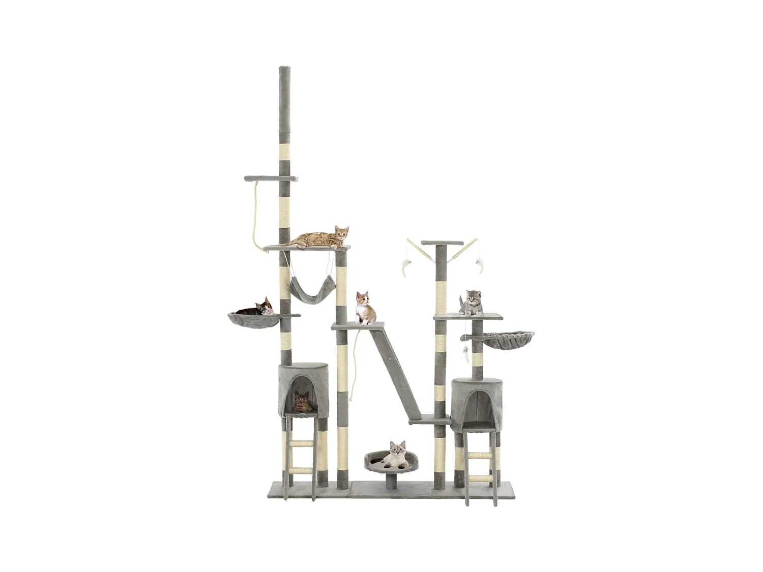 Karoliina  Arbre à chat avec griffoirs en sisal 230-250 cm Gris
