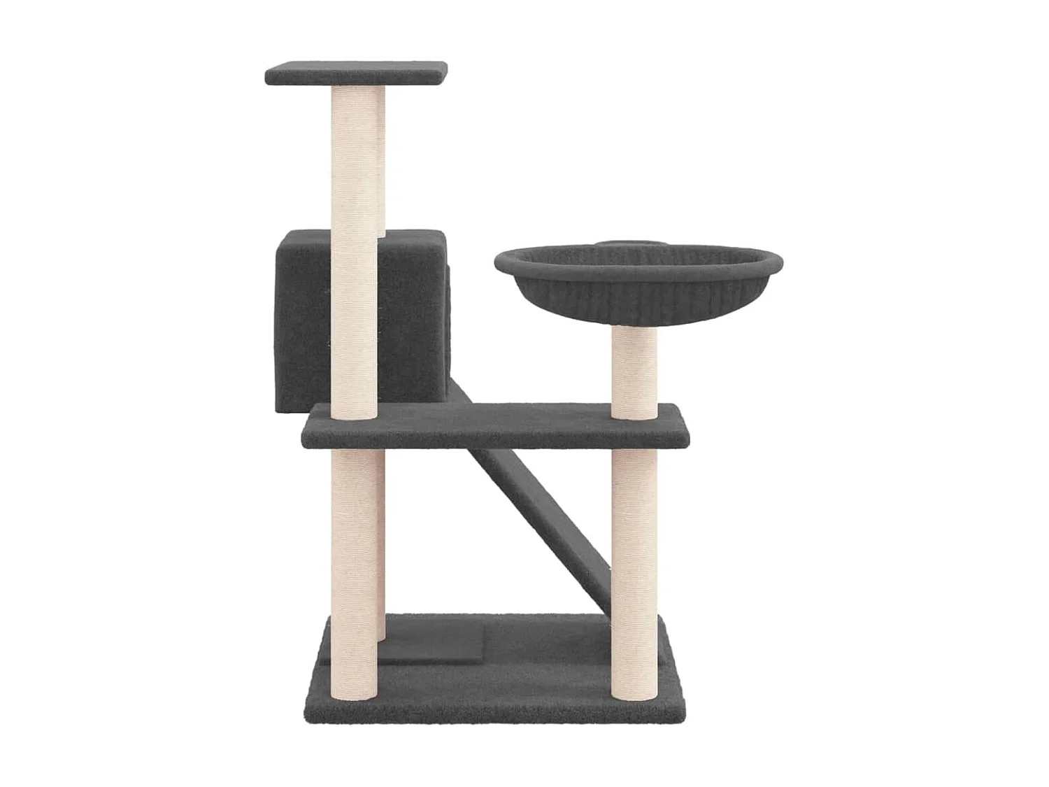 Wendir  Arbre à chat avec griffoirs en sisal Gris foncé 82 cm