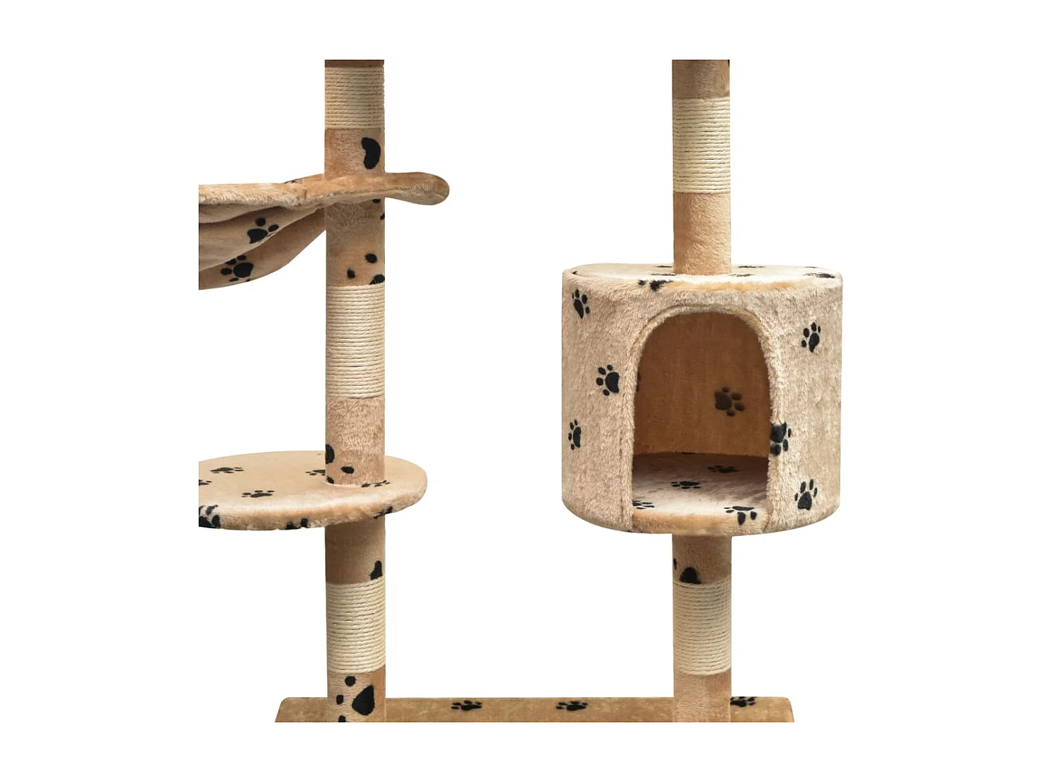 Bellmead  Rascador para gatos poste rascador de sisal 125cm huellas beige